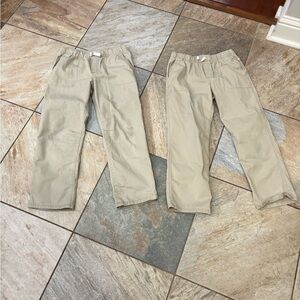 Cat & Jack khaki pull on pants in size boys 12 Untreated knee stains no holes